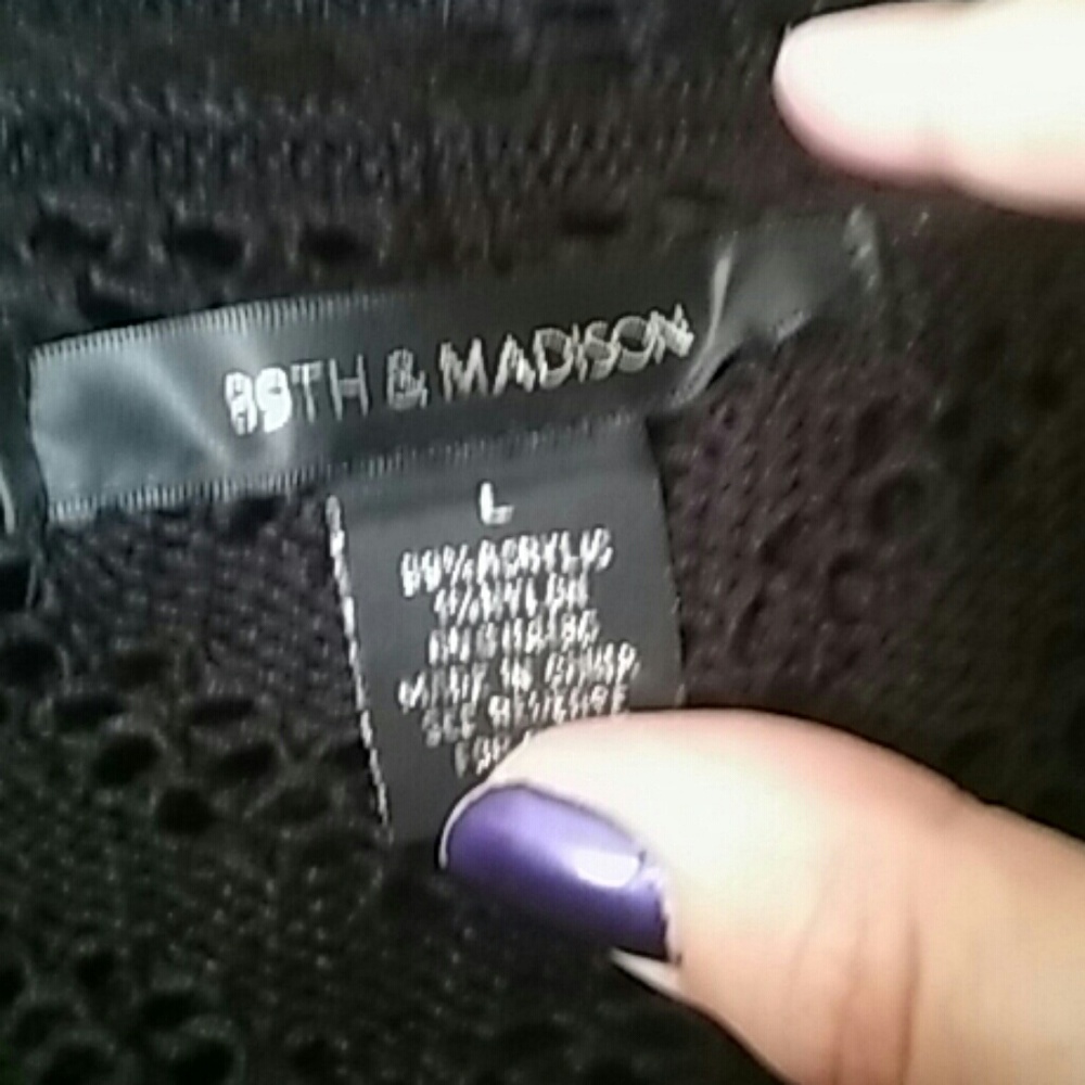 Summer-weight, black, long-sleeve cardigan - Picture 5 of 5